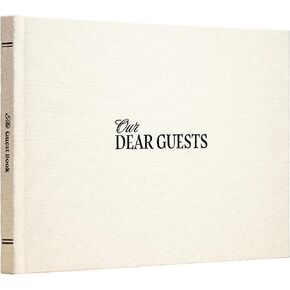 Kunitsa Co. Wedding Guest Book - Blank Sign in Book for Special Occasions, Oat Linen Cover