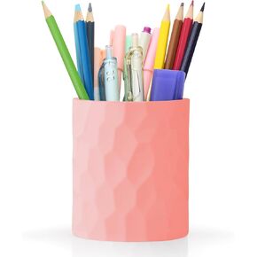 Pencil Pen Holders For Desk, Nordic Style Sturdy Silicone Pen Organizer, Makeup Art Supply Cup holder, Cute Desk 0rganizer Accessories Decor For Office, School ,Home, Medium-sized (White)