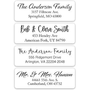 Generic Return Address Labels Personalized Script Mailing Labels for Envelopes, Self-Adhesive Flat Sheet Rectangle Personalized Name Stickers Made in The USA, White
