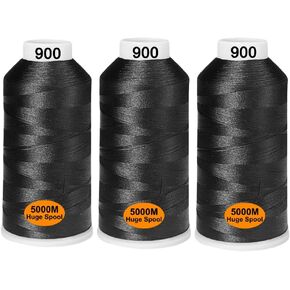 40WT Polyester Embroidery Thread 5000M, 120D/2 Embroidery Machine Thread for All Embroidery Sewing Machines, Singe Huge Spool Threads for Commercial & Domestic (2, 2xWhite)
