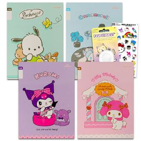 SANRIO Hello Kitty and Friends Notebook Set Notebook for Kids Bundle with 4 Journals Plus Stickers, More | Hello Kitty and Friends School Supplies