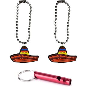 Sombrero Collar Charm Aluminum Alloy Whistle Emergency Survival Safety Camping Cat Dog Animal Training Bark Chew Woof Puppy Kitten Multicolor