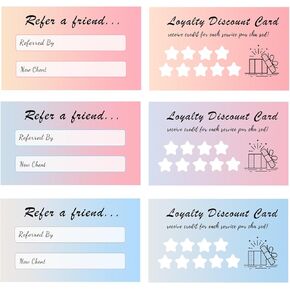 150 Pack Referral and Loyalty Discount Card Business Reward Awards Cards 3.5 x 2 Inch - Double Sided Loyalty Cards for Business Beauty Salons Kids Behavior 3 Designs
