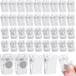 50Pcs Tapestry Clips Include 25 Self Adhesive Clips 25 Magnetic Clips Tapestry Wall Clips for Hanging Photo Poster Home Office Decorations