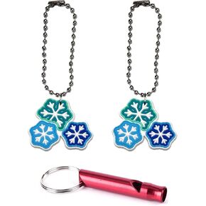 Snowflakes Collar Charm Aluminum Alloy Whistle Emergency Survival Safety Camping Cat Dog Animal Training Bark Chew Woof Puppy Kitten Snow