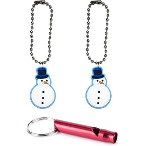 Snowman Collar Charm Aluminum Alloy Whistle Emergency Survival Safety Camping Cat Dog Animal Training Bark Chew Woof Puppy Kitten Snow