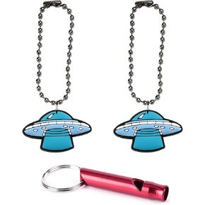 Spaceship Collar Charm Aluminum Alloy Whistle Emergency Survival Safety Camping Cat Dog Animal Training Bark Chew Woof Puppy Kitten Alien
