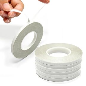 6 Rolls Double Sided Tape 6mm Width, 22m Long, Tear-by-Hand with Paper Backing, Perfect for Arts, Crafts, Gift Wrapping, Photography, and Scrapbooking