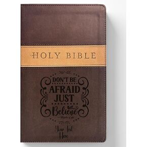 Personalized KJV Deluxe Gift Bible with Custom Engraved Text and Verse Design: Red Letter, Comfort Print, Leathersoft, Black