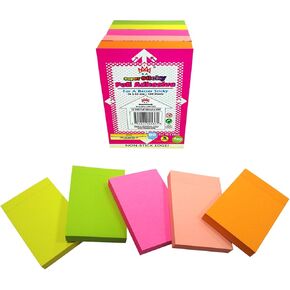 Full Adhesive Sticky Notes 3 x 2 in, Bright Colors, Colorful Small Sticky Notes Full Adhesive Back Self-Stick Note Pads for Office, School Supplies, 80 Sheets/Color, 5 Colors/Pack, 400 Sheets Total