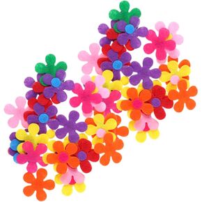 ARTIBETTER Fluffy Soft 100pcs Handmade Non-Woven Five-Petal Flowers 2.8cm Craft Supplies Boys and Girls Adults Craft Projects