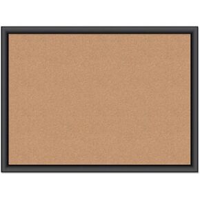 U Brands Cork Bulletin Board, 24 x 18, Natural Surface, Black Wood Frame