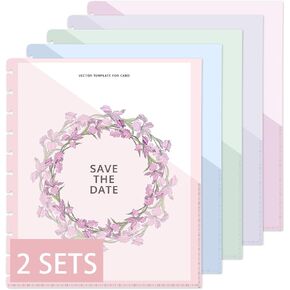 2 Sets 5 Colors Disc-Bound Dividers for 8.5 x 11 Inch Letter-Size Paper Disc Planner Dividers with Pockets 11 Disc Planner Folder Pockets Ideal for Office and School Use(Pastel)