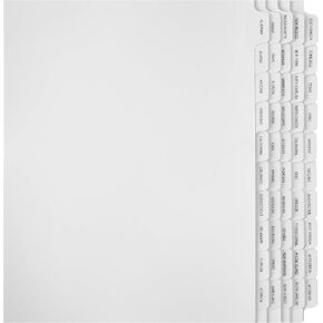 Exhibitindexes® State Divider/Index Tabs. Unpunched to Accommodate Various Binding Systems - Letter Size - Made in The USA