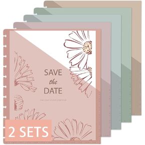 2 Sets 5 Colors Disc-Bound Dividers for 8.5 x 11 Inch Letter-Size Paper Disc Planner Dividers with Pockets 11 Disc Planner Folder Pockets Ideal for Office and School Use(Pastel) in Saudi Arabia