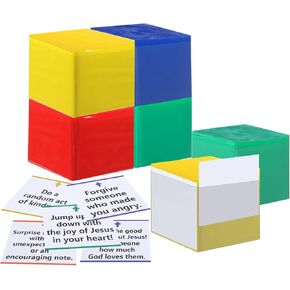 4 Pcs 4. 5 Inch Large DIY Pocket Dice for Classroom Foam Stacking Blocks Education Learning Playing Cubes Teaching Tools for School Early Education Activities