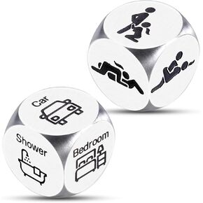 10 Year Anniversary Tin Gifts for Men Women - 2PCS Funny Date Night Dices Wedding Registry Ideas 10th Anniversary Wedding Gifts for Couples Bachelorette Party Christmas Birthday Presents Husband