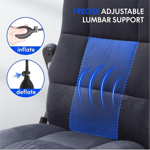 كرسي مكتب مريح من FLEXISPOT مع دعم قطني، كرسي تنفيذي للكمبيوتر شبكي قابل للتنفس مع عجلات عالمية كتم الصوت، تصميم مريح - مثالي للاستخدام في المنزل أو المكتب (أسود) in Kuwait