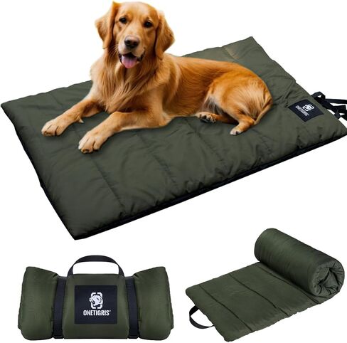 ONETIGRIS Large Dog Bed Washable Matteress Anti Slip Cushion for Pets Sleeping, 3.6ft by 2.2ft Water-Resistant Pet Bed for Indoor Outdoor(Green,L) in Saudi Arabia