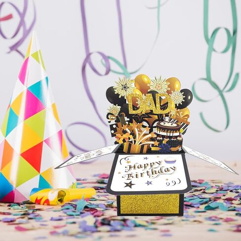 هدايا عيد ميلاد Asmallgf Cool Mens لأبي ، بطاقة عيد ميلاد سعيد Daddy من الابنة ، مضحك 40th 50th 60th 60th Decoritations for Fe in Kuwait