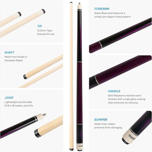 عصا البلياردو من سلسلة Cues Players مع غلاف من الكتان الأيرلندي قطعتين 58 in Kuwait