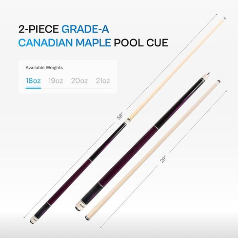 عصا البلياردو من سلسلة Cues Players مع غلاف من الكتان الأيرلندي قطعتين 58 in Kuwait