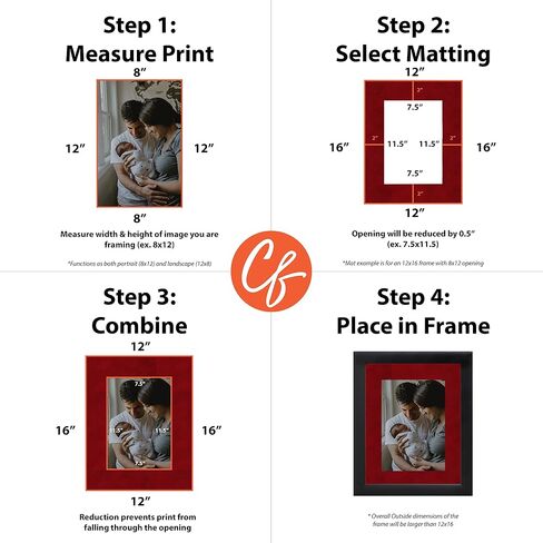 Craig Frames B038 Pre-Cut Mat Board لـ 19x27 Print ، 24x32 ، Maroon Red in Saudi Arabia