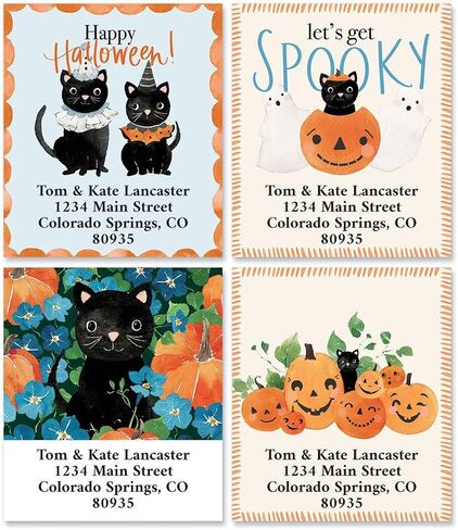 صور ملونة Hey Boo Deluxe Formanced Address Labels (4 Designs) - مجموعة من 144 ، ملصقات ذاتية لاصقة ، 1 1/8 "× 2 1/4" in Kuwait