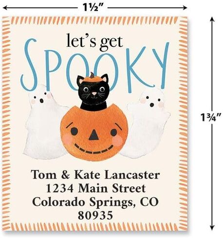 صور ملونة Hey Boo Deluxe Formanced Address Labels (4 Designs) - مجموعة من 144 ، ملصقات ذاتية لاصقة ، 1 1/8 "× 2 1/4" in Kuwait