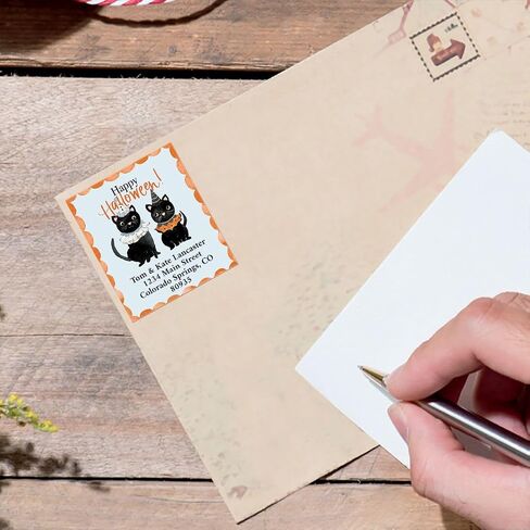صور ملونة Hey Boo Deluxe Formanced Address Labels (4 Designs) - مجموعة من 144 ، ملصقات ذاتية لاصقة ، 1 1/8 "× 2 1/4" in Kuwait