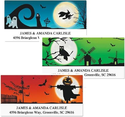 صور ملونة Hey Boo Deluxe Formanced Address Labels (4 Designs) - مجموعة من 144 ، ملصقات ذاتية لاصقة ، 1 1/8 "× 2 1/4" in Kuwait