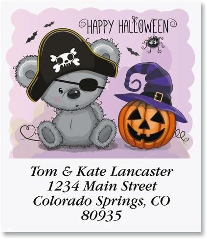 صور ملونة Hey Boo Deluxe Formanced Address Labels (4 Designs) - مجموعة من 144 ، ملصقات ذاتية لاصقة ، 1 1/8 "× 2 1/4" in Kuwait
