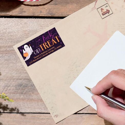 صور ملونة Hey Boo Deluxe Formanced Address Labels (4 Designs) - مجموعة من 144 ، ملصقات ذاتية لاصقة ، 1 1/8 "× 2 1/4" in Kuwait