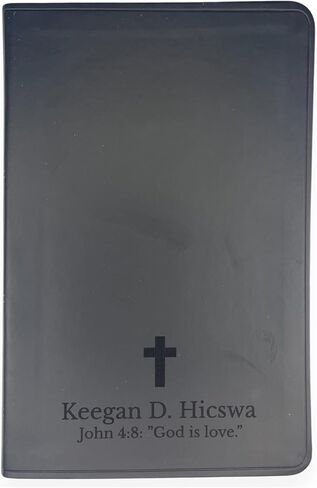 Personalized ESV Thinline Bible Large Print English Standard Version Faux Leather Holy Bible ESV with Custom Name, Date and Text | Custom Gift for Christian & Religious Celebrations | Black in Kuwait