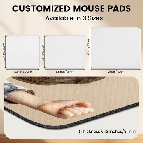 20 Packs Custom Mouse Pad Bulk with Photo Logo, Personalized Image Text Laptop Desk Mat, Sublimation Customized Non-Slip Waterproof Desk Writing Pad for Office, Work & Gaming,7.9x7.9 in in Saudi Arabia