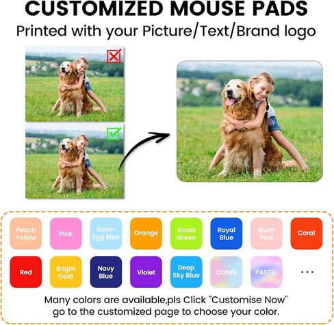 20 Packs Custom Mouse Pad Bulk with Photo Logo, Personalized Image Text Laptop Desk Mat, Sublimation Customized Non-Slip Waterproof Desk Writing Pad for Office, Work & Gaming,7.9x7.9 in in Saudi Arabia