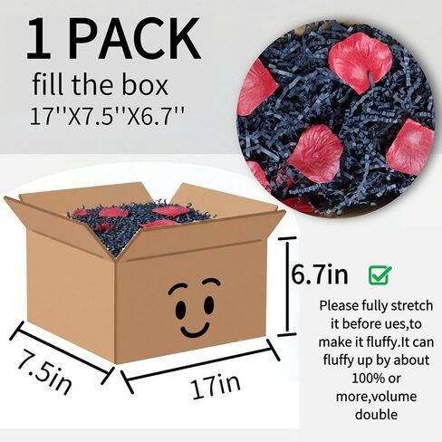 White Crinkle Paper Shred Filler with DIY Kit - 50 Paux Rose Betals و 10 بطاقات خدش لتعبئة الهدايا ، الزغب المعاد تدويرها الصديقة للبيئة لديكور زفاف عيد الميلاد ، حشو قابل لإعادة الاستخدام in Saudi Arabia