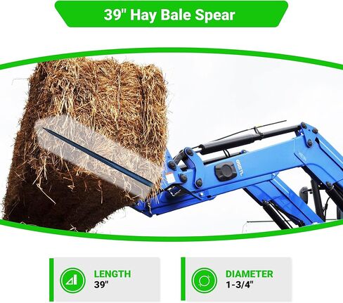 39 "Hay Bale Spear 3000 LBS ، C -2 Bale Spike Square مدبب مزورة - 1 3/4" Conus 2 ، Bale Hay Spike مع Hex Nut (حزمة 1) in Kuwait