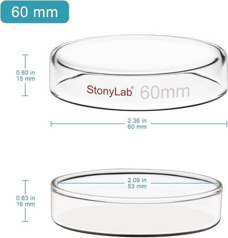 stonylab Glass Petri Dish with Lid, 5-Pack Borosilicate Glass Cell Culture Dish Clear Autoclavable Petri Dish for Laboratory, 90x20 mm in Saudi Arabia