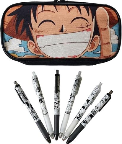 TopGlam Set 7ps Anime Characters Pouch Pens in a Bag Pencil Case Stationery Box with Zipper Cartoon Office Supply Christmas Birthday (OI10) in Saudi Arabia