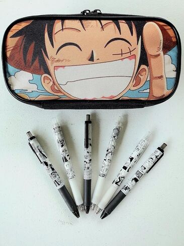 TopGlam Set 7ps Anime Characters Pouch Pens in a Bag Pencil Case Stationery Box with Zipper Cartoon Office Supply Christmas Birthday (OI10) in Saudi Arabia