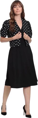 London Times Women's Polished Fit and Flare with Puff Sleeve Jacket Office Career Guest of Mother of The Bride in Saudi Arabia