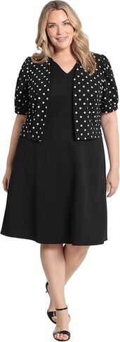 London Times Women's Polished Fit and Flare with Puff Sleeve Jacket Office Career Guest of Mother of The Bride in Saudi Arabia