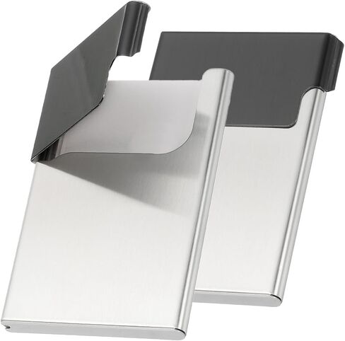 حامل بطاقة Patikil Metal Business ، 2 PCS اسم بطاقة بطاقة العمل المهنية in Saudi Arabia