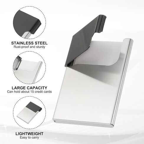 حامل بطاقة Patikil Metal Business ، 2 PCS اسم بطاقة بطاقة العمل المهنية in Saudi Arabia
