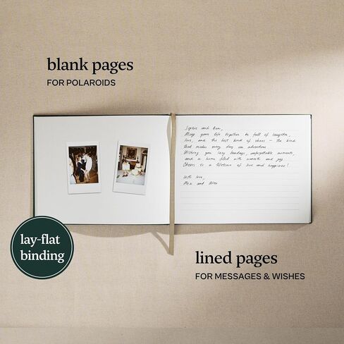 Kunitsa Co. Wedding Guest Book - Blank Sign in Book for Special Occasions, Oat Linen Cover in Kuwait