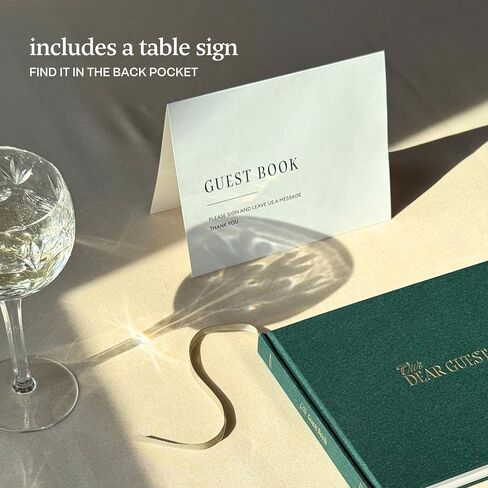 Kunitsa Co. Wedding Guest Book - Blank Sign in Book for Special Occasions, Oat Linen Cover in Kuwait