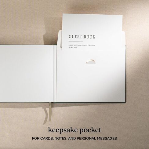 Kunitsa Co. Wedding Guest Book - Blank Sign in Book for Special Occasions, Oat Linen Cover in Kuwait