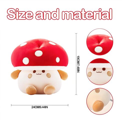 Plush Mushroom 12 inch Cuddly Stuffed Mushroom Pillow Stuffed Toy Birthday Present Halloween Toy for Boys and Girls in Saudi Arabia