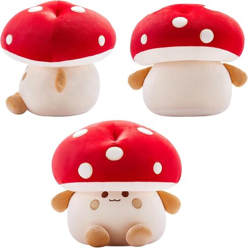 Plush Mushroom 12 inch Cuddly Stuffed Mushroom Pillow Stuffed Toy Birthday Present Halloween Toy for Boys and Girls in Saudi Arabia